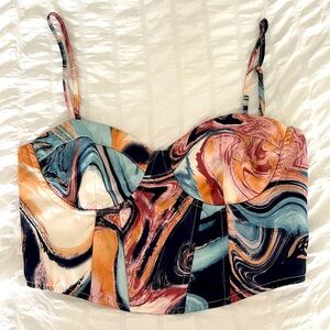 Kendall & Kylie Multicolor Bustier Top